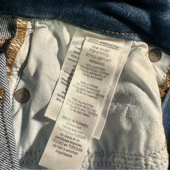 Good American ‘Good Legs Straight’ Jeans in “Indigo025” Wash Size 25 - Picture 11 of 16